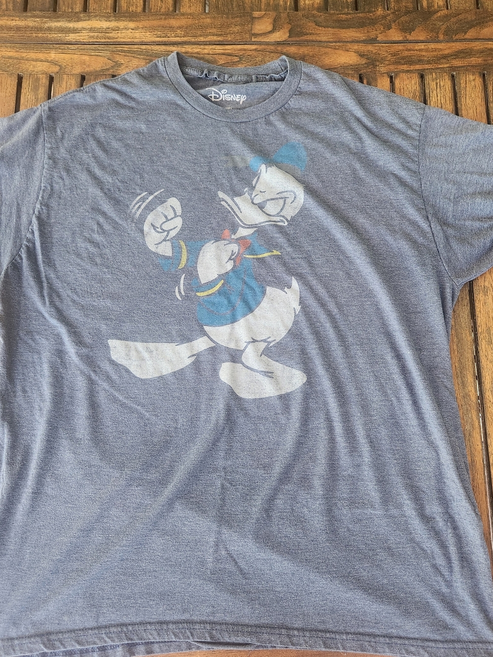 Men's Disney Brand Donald Duck Defiant Fighting Short Sleeve Tee Size 2XL Blue